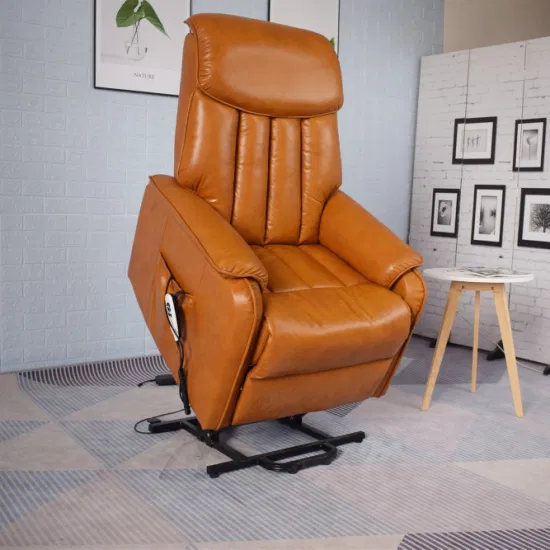 Jky Furniture Buen asiento de cuero, sillón reclinable con elevación eléctrica y función de masaje para sala de estar