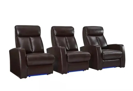 Silla de cine en casa personalizada con cuero o tela en sillón reclinable eléctrico